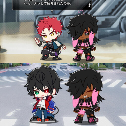 Ichiro, Kuko, and Daku ARB chibis